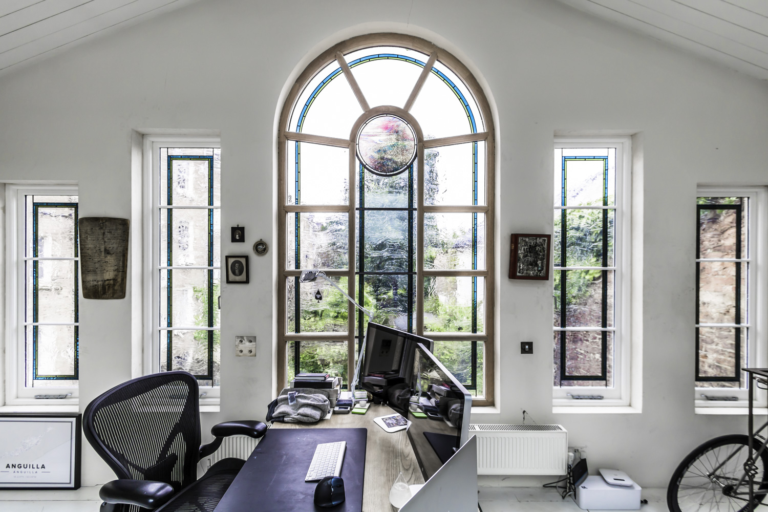 Beautiful Wooden Timber Arched Casement Windows with Leaded Glass Westbourne Park Road london