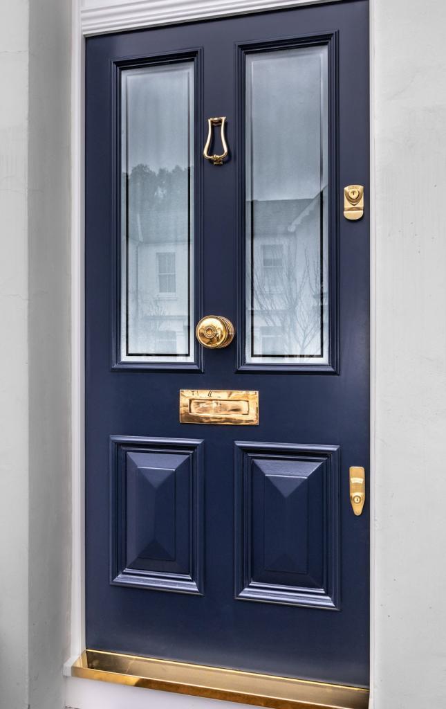 Hardwood-Royal-Blue-Front-Door-with-Brass-Hardware-645x1024